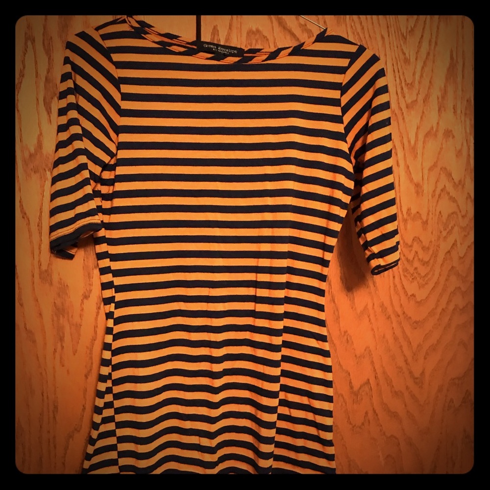 Stripped shirt with 3/4 length sleeves size Small